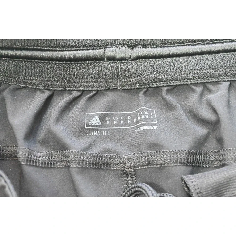 Adidas Athletic Gym Shorts Mens Medium Black Gray Climalite Pockets Excellent